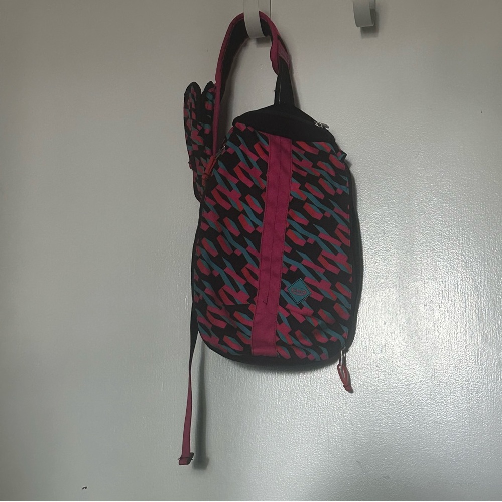 Chaco Pink, Teal and Black Sling Backpack